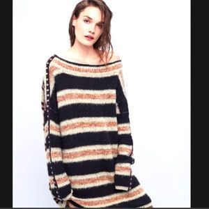 FREE PEOPLE Striped Oversized Sweater